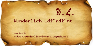 Wunderlich Lóránt névjegykártya