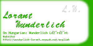 lorant wunderlich business card